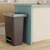 imageRubbermaid Premier HighCapacity StepOn Trash Can 19 Gallon Single or Dual Stream Trash or Recycling Charcoal StainlessSteel Rim Lid Lock Quiet Lid for HomeKitchenGarageApartment