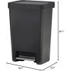 imageRubbermaid Premier Series III StepOn Trash Can for Home and Kitchen with Stainless Steel Rim 124 Gallon Charcoal for HomeKitchenGarageApartmentOffice124G  Classic Plastic