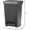 imageRubbermaid Premier Series III StepOn Trash Can for Home and Kitchen with Stainless Steel Rim 124 Gallon Charcoal for HomeKitchenGarageApartmentOffice124G  Metal Rim