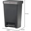 imageRubbermaid Premier Series III StepOn Trash Can for Home and Kitchen with Stainless Steel Rim 124 Gallon Charcoal for HomeKitchenGarageApartmentOffice124G  Metal Rim