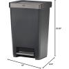 imageRubbermaid Premier Series III StepOn Trash Can for Home and Kitchen with Stainless Steel Rim 124 Gallon Charcoal for HomeKitchenGarageApartmentOffice124G  Metal Accents