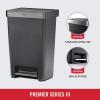 imageRubbermaid Premier Series III StepOn Trash Can for Home and Kitchen with Stainless Steel Rim 124 Gallon Charcoal for HomeKitchenGarageApartmentOffice124G  Metal Rim
