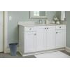 imageRubbermaid Spa Works Compact Contemporary Style 9 Quart Indoor Open Vanity Home Trash Container WhiteGunmetal Blue
