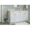 imageRubbermaid Spa Works Compact Contemporary Style 9 Quart Indoor Open Vanity Home Trash Container WhiteGunmetal Blue