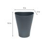 imageRubbermaid Spa Works Compact Contemporary Style 9 Quart Indoor Open Vanity Home Trash Container WhiteGunmetal Blue