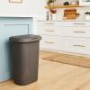 imageRubbermaid Spring Top Trash Can with Lid 13 Gallon Gray Plastic Garbage Bin for HomeKitchenOfficeGarageGray