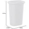 imageRubbermaid Spring Top Trash Can with Lid 13 Gallon Gray Plastic Garbage Bin for HomeKitchenOfficeGarageWhite
