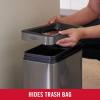 imageRubbermaid Stainless Steel SemiRound StepOn Trash Can 16Gallon Charcoal Small Wastebasket with Lid for HomeKitchenBathroomOfficeOpen Top