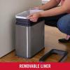imageRubbermaid Stainless Steel SemiRound StepOn Trash Can 16Gallon Charcoal Small Wastebasket with Lid for HomeKitchenBathroomOfficeOpen Top