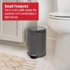 imageRubbermaid Stainless Steel SemiRound StepOn Trash Can 16Gallon Charcoal Small Wastebasket with Lid for HomeKitchenBathroomOfficeRound StepOn