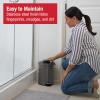 imageRubbermaid Stainless Steel SemiRound StepOn Trash Can 16Gallon Charcoal Small Wastebasket with Lid for HomeKitchenBathroomOfficeRound StepOn