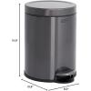 imageRubbermaid Stainless Steel SemiRound StepOn Trash Can 16Gallon Charcoal Small Wastebasket with Lid for HomeKitchenBathroomOfficeRound StepOn