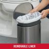 imageRubbermaid Stainless Steel SemiRound StepOn Trash Can 16Gallon Charcoal Small Wastebasket with Lid for HomeKitchenBathroomOfficeSemiRound StepOn