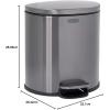 imageRubbermaid Stainless Steel SemiRound StepOn Trash Can 16Gallon Charcoal Small Wastebasket with Lid for HomeKitchenBathroomOfficeSemiRound StepOn