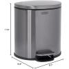 imageRubbermaid Stainless Steel SemiRound StepOn Trash Can 16Gallon Charcoal Small Wastebasket with Lid for HomeKitchenBathroomOfficeSemiRound StepOn