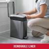 imageRubbermaid Stainless Steel SemiRound StepOn Trash Can 16Gallon Charcoal Small Wastebasket with Lid for HomeKitchenBathroomOfficeSlim StepOn