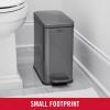 imageRubbermaid Stainless Steel SemiRound StepOn Trash Can 16Gallon Charcoal Small Wastebasket with Lid for HomeKitchenBathroomOfficeSlim StepOn