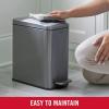 imageRubbermaid Stainless Steel SemiRound StepOn Trash Can 16Gallon Charcoal Small Wastebasket with Lid for HomeKitchenBathroomOfficeSlim StepOn
