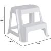 imageRubbermaid TwoStep Folding Foot Stool 14Inch High Gray 300Pound Capacity Small Step Stool for AdultsKids for Use in LibraryKitchenBathroomGarageClosetWhite