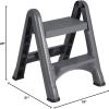 imageRubbermaid TwoStep Folding Foot Stool 14Inch High Gray 300Pound Capacity Small Step Stool for AdultsKids for Use in LibraryKitchenBathroomGarageClosetGray
