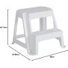 imageRubbermaid TwoStep Folding Foot Stool 14Inch High Gray 300Pound Capacity Small Step Stool for AdultsKids for Use in LibraryKitchenBathroomGarageClosetWhite