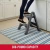 imageRubbermaid TwoStep Folding Foot Stool 14Inch High Gray 300Pound Capacity Small Step Stool for AdultsKids for Use in LibraryKitchenBathroomGarageClosetGray