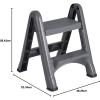imageRubbermaid TwoStep Folding Foot Stool 14Inch High Gray 300Pound Capacity Small Step Stool for AdultsKids for Use in LibraryKitchenBathroomGarageClosetGray