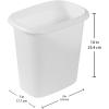 imageRubbermaid Vanity Trash CanWastebasket 15Gallons6Quarts White for Under CounterKitchenOfficeBedroomBathroom