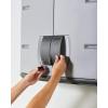 imageRubbermaid Wall Mounted Storage Cabinet with Doors 150Pound Capacity Gray Lockable ThreeShelf Cubbard for ToolsCar AccessoriesCleaning in HomeGarageOutdoor AreasSmall