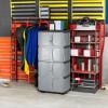 imageRubbermaid Wall Mounted Storage Cabinet with Doors 150Pound Capacity Gray Lockable ThreeShelf Cubbard for ToolsCar AccessoriesCleaning in HomeGarageOutdoor AreasLarge