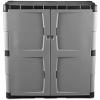 imageRubbermaid Wall Mounted Storage Cabinet with Doors 150Pound Capacity Gray Lockable ThreeShelf Cubbard for ToolsCar AccessoriesCleaning in HomeGarageOutdoor AreasMedium