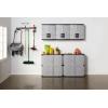 imageRubbermaid Wall Mounted Storage Cabinet with Doors 150Pound Capacity Gray Lockable ThreeShelf Cubbard for ToolsCar AccessoriesCleaning in HomeGarageOutdoor AreasSmall
