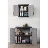 imageRubbermaid Wall Mounted Storage Cabinet with Doors 150Pound Capacity Gray Lockable ThreeShelf Cubbard for ToolsCar AccessoriesCleaning in HomeGarageOutdoor AreasSmall