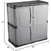imageRubbermaid Wall Mounted Storage Cabinet with Doors 150Pound Capacity Gray Lockable ThreeShelf Cubbard for ToolsCar AccessoriesCleaning in HomeGarageOutdoor AreasMedium