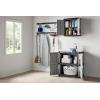 imageRubbermaid Wall Mounted Storage Cabinet with Doors 150Pound Capacity Gray Lockable ThreeShelf Cubbard for ToolsCar AccessoriesCleaning in HomeGarageOutdoor AreasSmall