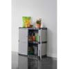 imageRubbermaid Wall Mounted Storage Cabinet with Doors 150Pound Capacity Gray Lockable ThreeShelf Cubbard for ToolsCar AccessoriesCleaning in HomeGarageOutdoor AreasLarge