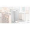 imageRubbermaidWhite DualAction Swing Lid Trash Can 1125 Gallon for HomeKitchenBathroomGarbageWhite