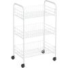 imageRubbermaid 3 Piece Storage Wire Stackable Cube Set Easy Assemble White for ClosetBookshelfToys MultiUse Home OrganizerStorage Cart