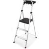 imageRubbermaid 3Step Ladder Aluminum Lightweight Folding Step Stool with Project Tray Silver Tested to US Safety Standards No Assembly Required3Step w Project Tray