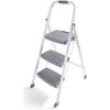 imageRubbermaid 3Step Steel LadderFolding Step Stool with Hand Grip and NonSlip Feet Silver Tested to ANSI US Safety Standards No Assembly RequiredWhite Finish