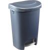 imageRubbermaid Classic 13 Gallon Premium StepOn Trash Can with Lid and StainlessSteel Pedal White Waste Bin for KitchenGunmetal Blue