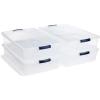 imageRubbermaid Cleverstore 74 Qt Clear Storage Bins with Lids 4Pack Stackable BPAFree Made in USA42 Qt  4 Pack