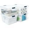 imageRubbermaid Cleverstore 74 Qt Clear Storage Bins with Lids 4Pack Stackable BPAFree Made in USA71 Qt  4 Pack