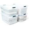 imageRubbermaid Cleverstore 74 Qt Clear Storage Bins with Lids 4Pack Stackable BPAFree Made in USA95 Qt  4 Pack