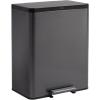 imageRubbermaid Elite Stainless Steel Metal Dual Stream StepOn Trash 105Gallon Charcoal Wastebasket HomeKitchen Trash and Recycle Bin Combo158 Gallon