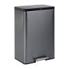 imageRubbermaid Elite Stainless Steel Slim StepOn Trash Can 12 Gallon Charcoal Wastebasket for HomeKitchenGarageApartmentOfficeStepOn