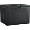 imageRubbermaid Medium Resin Outdoor Storage Deck Box 74 Gal Weather Resistant Black Deck Organization for HomeBackyardPool ChemicalsToysGarden ToolsPorchPatio CushionsCharcoal