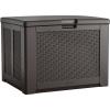 imageRubbermaid Medium Resin Outdoor Storage Deck Box 74 Gal Weather Resistant Black Deck Organization for HomeBackyardPool ChemicalsToysGarden ToolsPorchPatio CushionsBrown