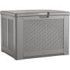 imageRubbermaid Medium Resin Outdoor Storage Deck Box 74 Gal Weather Resistant Black Deck Organization for HomeBackyardPool ChemicalsToysGarden ToolsPorchPatio CushionsGray