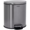 imageRubbermaid Stainless Steel SemiRound StepOn Trash Can 16Gallon Charcoal Small Wastebasket with Lid for HomeKitchenBathroomOfficeSemiRound StepOn